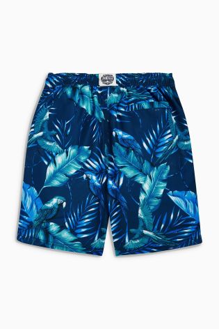 Blue Hibiscus Print Swim Shorts (3-16yrs)